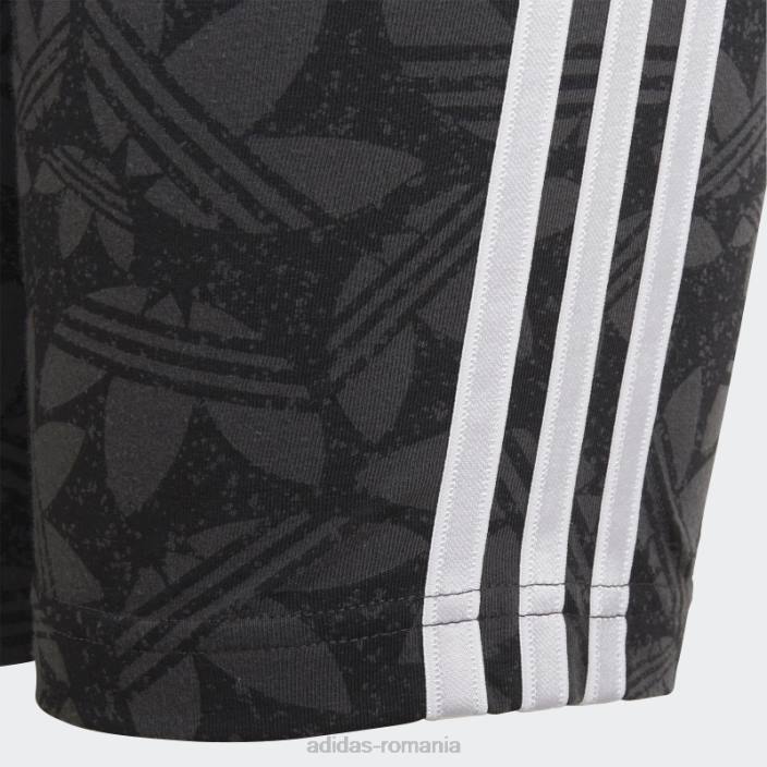 Adidas pantaloni scurți de ciclism cu talie înaltă carbon copii carbon/negru/alb 2JBN19214