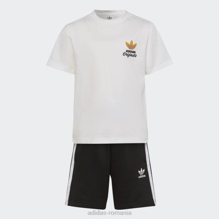 Adidas pantaloni scurți și set de tricou alb copii alb 2JBN18854