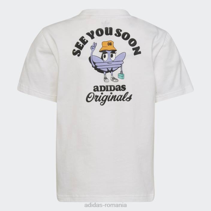 Adidas pantaloni scurți și set de tricou alb copii alb 2JBN18854