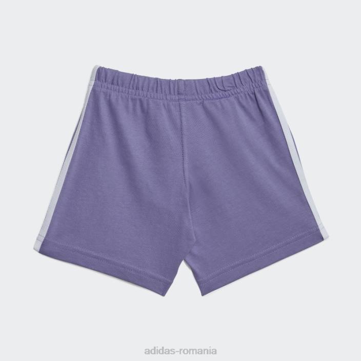 Adidas pantaloni scurți trefoil tee set lila copii liliac 2JBN11900