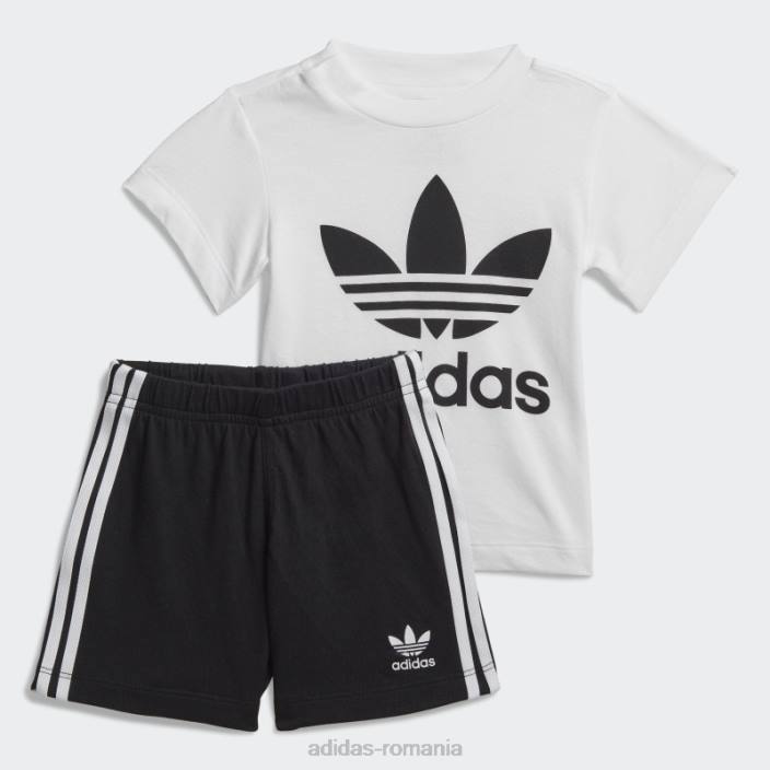 Adidas pantaloni scurți trefoil tee set negru fashion copii alb negru 2JBN3311