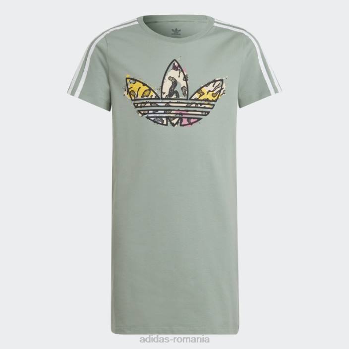 Adidas rochie tricou cu imprimeu animal verde argintiu copii verde argintiu 2JBN11653