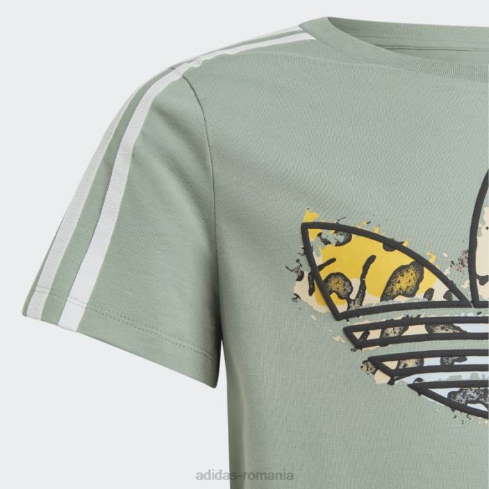 Adidas rochie tricou cu imprimeu animal verde argintiu copii verde argintiu 2JBN11653