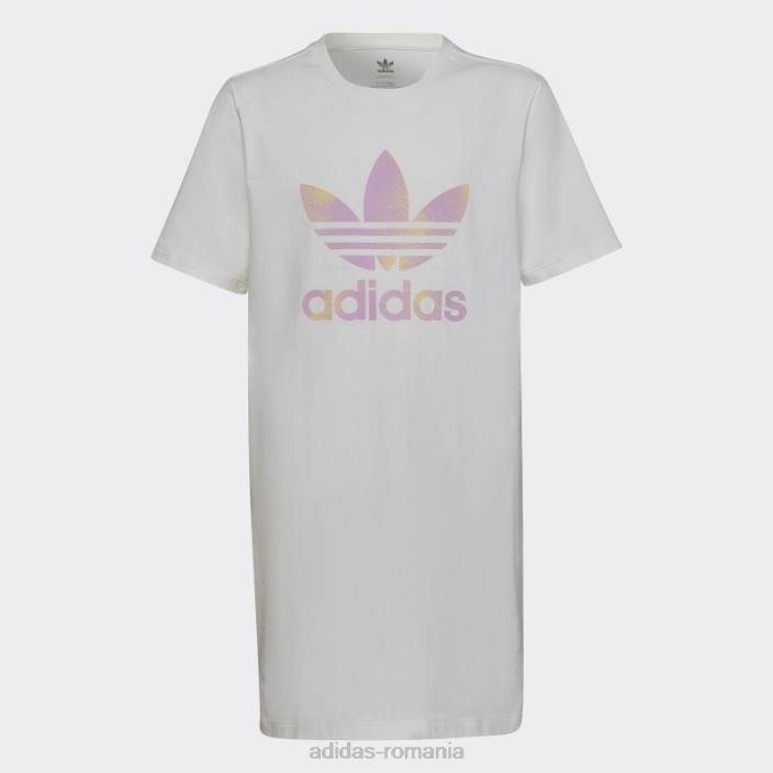 Adidas rochie tricou cu logo grafic alb copii alb 2JBN19262