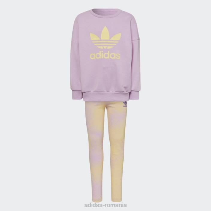 Adidas set de echipaj cu logo grafic liliac copii liliac 2JBN12175