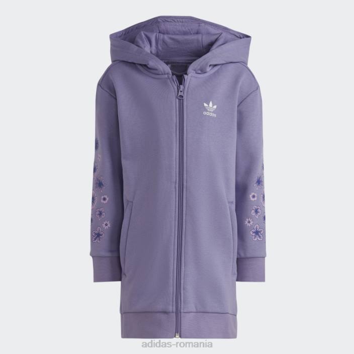 Adidas set de hanorace alungite cu fermoar floral liliac copii liliac 2JBN18812