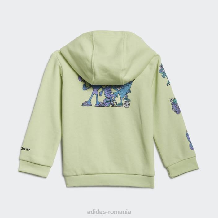 Adidas set de hanorace cu fermoar complet grafic lime copii lămâie verde 2JBN18935