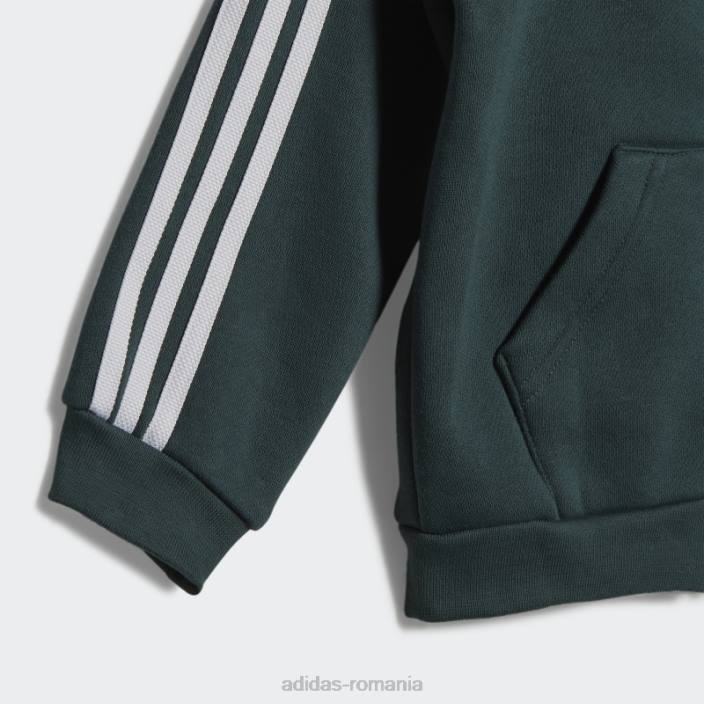 Adidas set de hanorace cu fermoar complet verde mineral copii verde mineral/negru/roz 2JBN18817