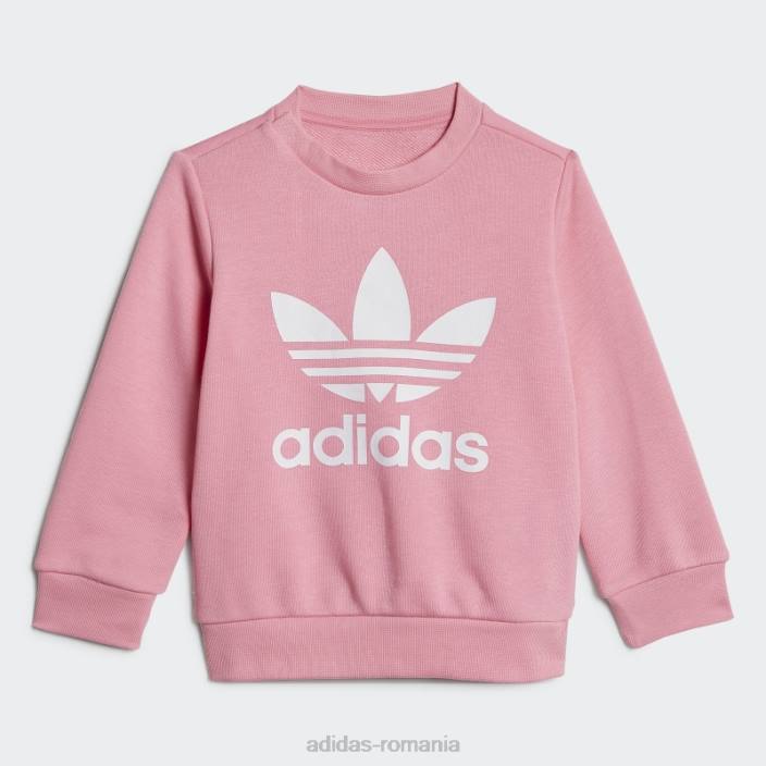 Adidas set de hanorace roz pentru echipaj copii roz 2JBN11969