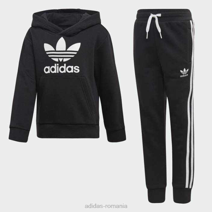 Adidas set de hanorace trefoil negru copii alb negru 2JBN3442
