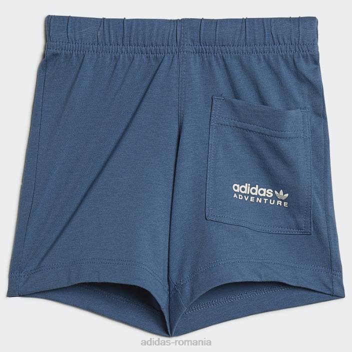 Adidas set de pantaloni scurți și tricou alb Disney Mickey și prietenii adidas copii alb/albastru alterat 2JBN18885