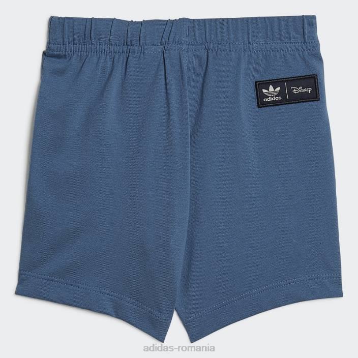 Adidas set de pantaloni scurți și tricou alb Disney Mickey și prietenii adidas copii alb/albastru alterat 2JBN18885