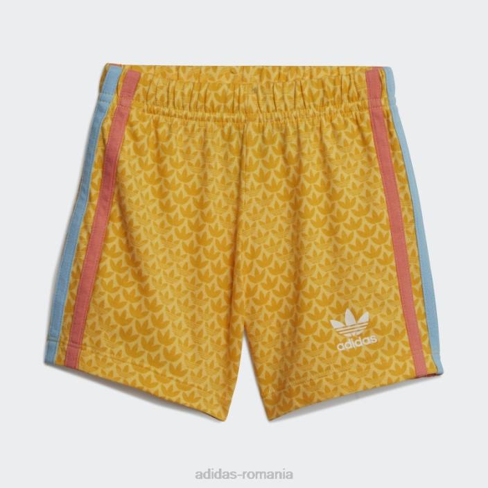 Adidas set de pantaloni scurți și tricou cu imprimeu grafic alb copii alb 2JBN18592