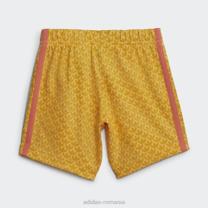 Adidas set de pantaloni scurți și tricou cu imprimeu grafic alb copii alb 2JBN18592