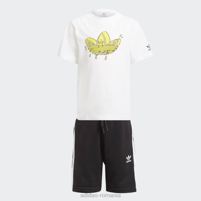 Adidas set de tricou cu trifoil grafic alb copii alb/multicolor 2JBN18889