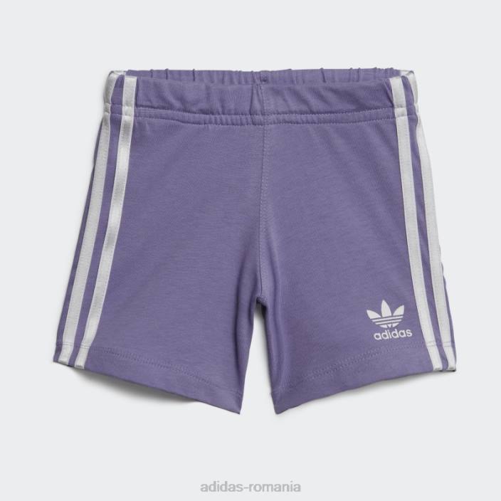Adidas set de tricou și pantaloni scurți floral liliac copii liliac/multicolor 2JBN18793
