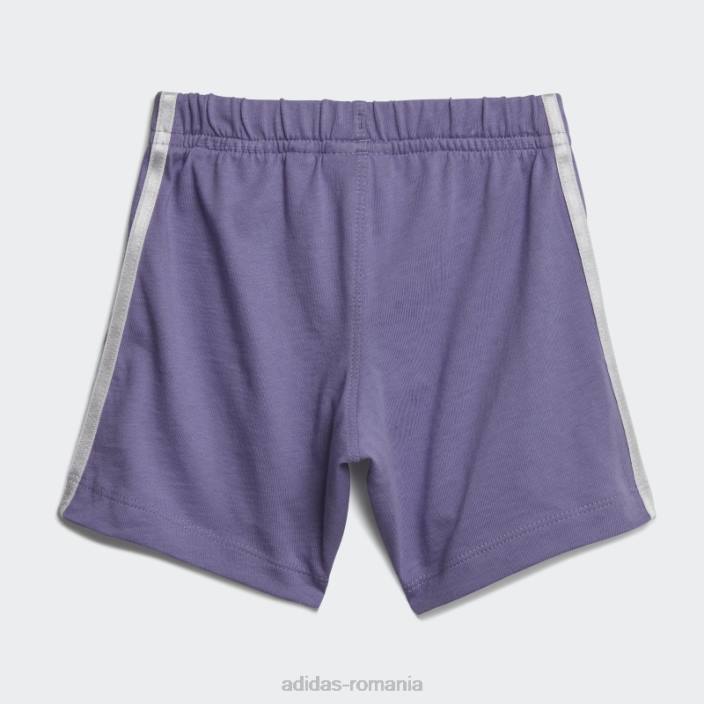 Adidas set de tricou și pantaloni scurți floral liliac copii liliac/multicolor 2JBN18793
