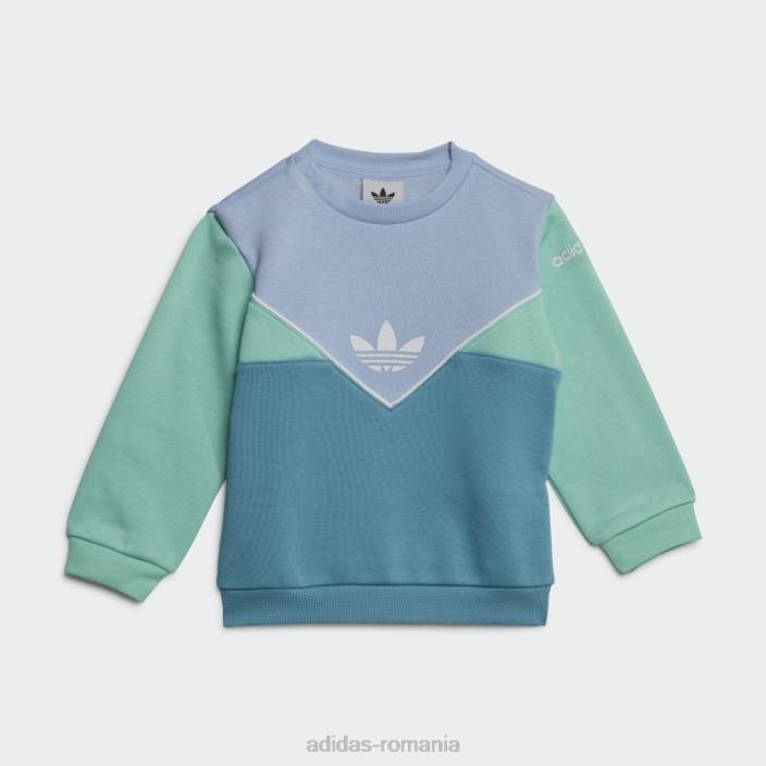 Adidas set echipaj adicolor alba albastru copii albastru zori/verde/albastru 2JBN18383