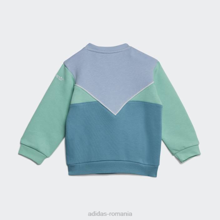 Adidas set echipaj adicolor alba albastru copii albastru zori/verde/albastru 2JBN18383