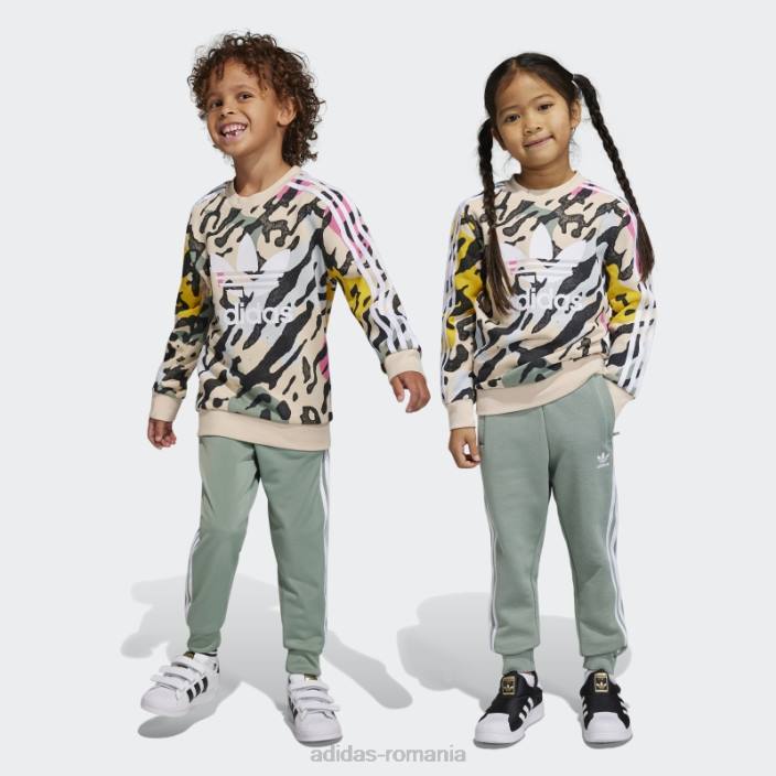 Adidas set echipaj animal print multicolor fierbinte copii nisip/multicolor 2JBN11767