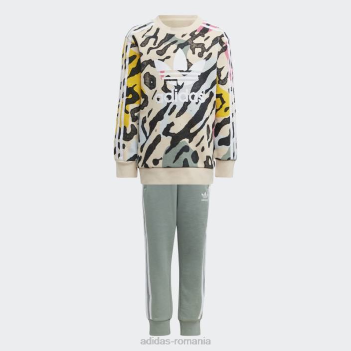 Adidas set echipaj animal print multicolor fierbinte copii nisip/multicolor 2JBN11767
