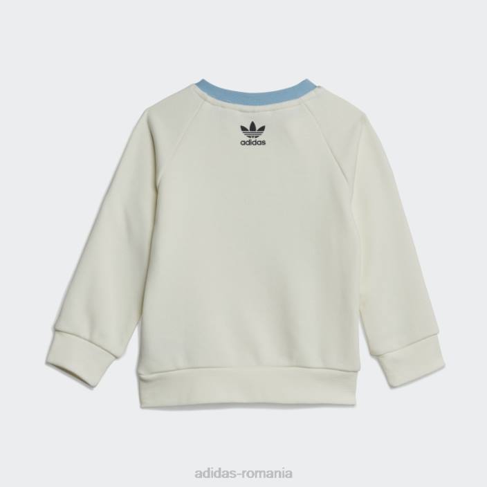 Adidas set echipaj cu imprimeu grafic alb copii alb 2JBN18388