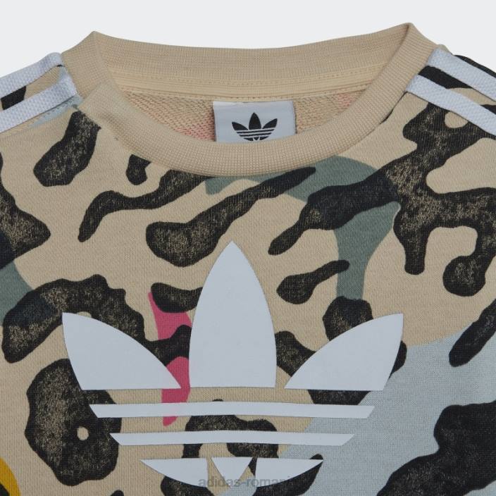 Adidas set echipaj fashion animal print multicolor copii nisip/multicolor 2JBN18307