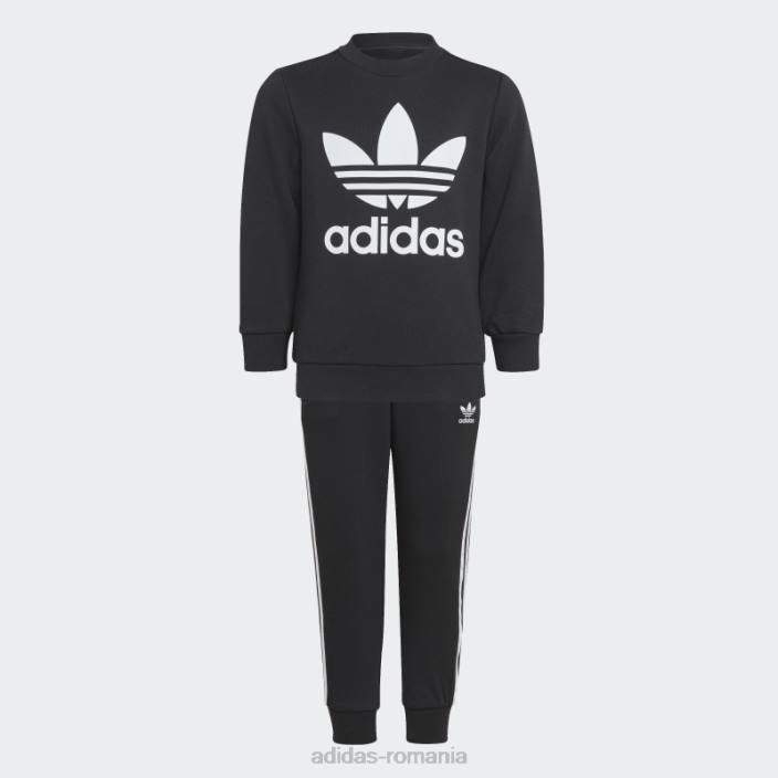 Adidas set echipaj negru adicolor copii alb negru 2JBN11717