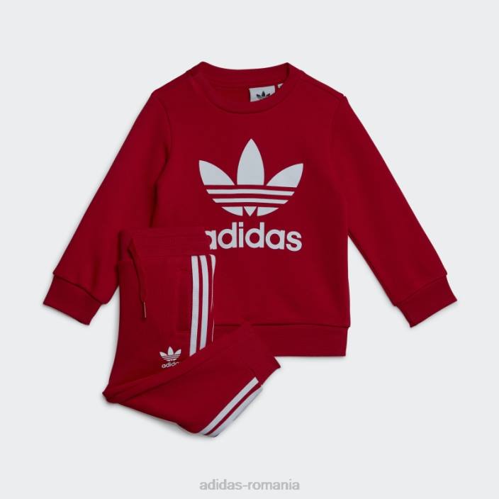 Adidas set hanorac pentru echipaj stacojiu adidas copii stacojiu 2JBN11646