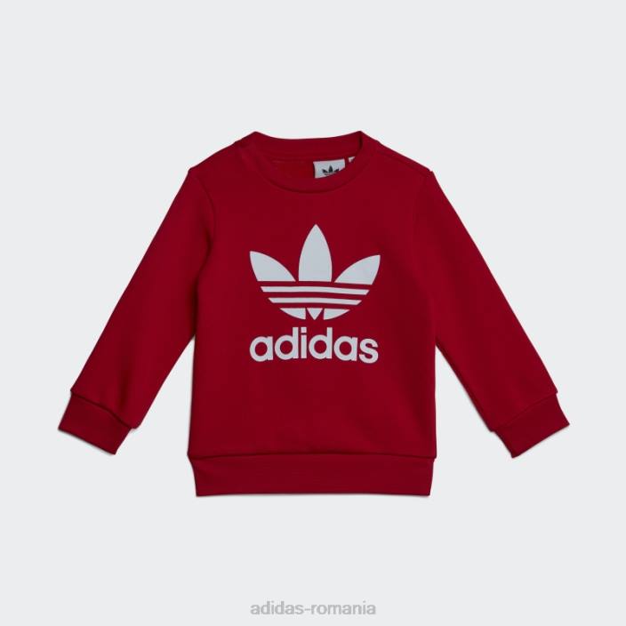 Adidas set hanorac pentru echipaj stacojiu adidas copii stacojiu 2JBN11646