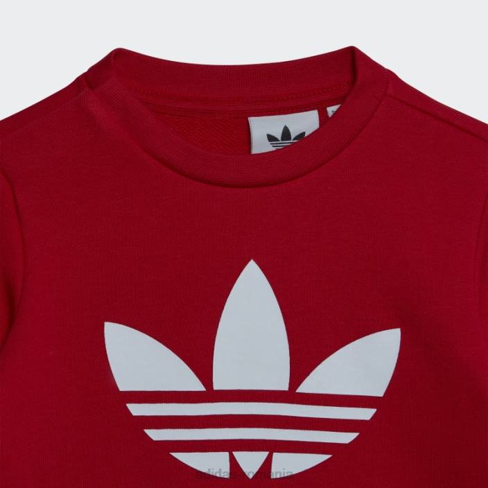 Adidas set hanorac pentru echipaj stacojiu adidas copii stacojiu 2JBN11646