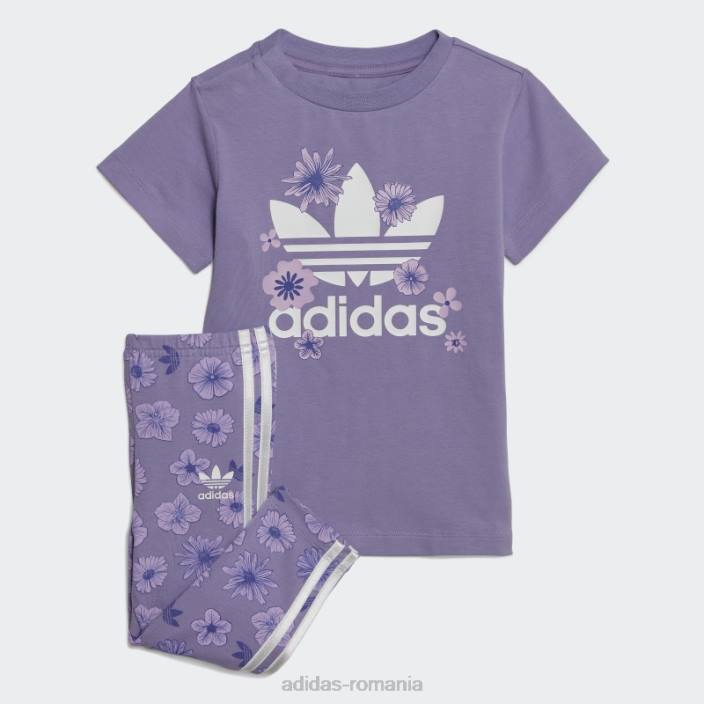 Adidas set jambiere rochie florale liliac adidas copii liliac 2JBN18804
