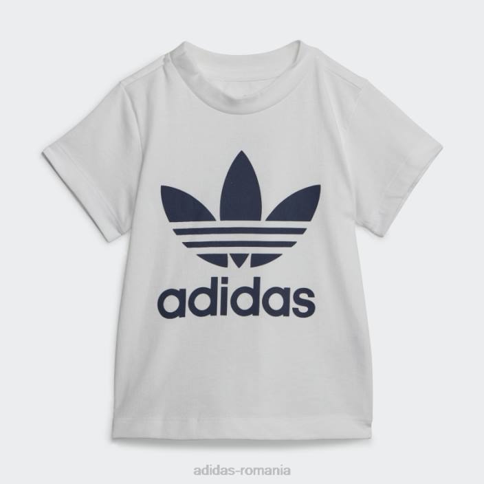 Adidas set tricou cu pantaloni scurți trifoil de noapte indigo copii noapte indigo/alb 2JBN19073