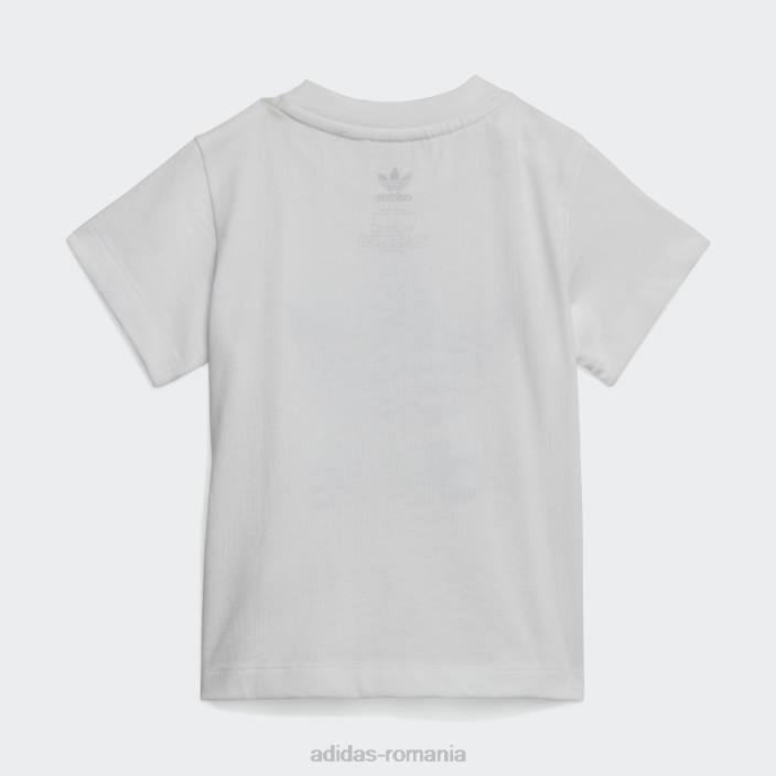 Adidas set tricou cu pantaloni scurți trifoil de noapte indigo copii noapte indigo/alb 2JBN19073