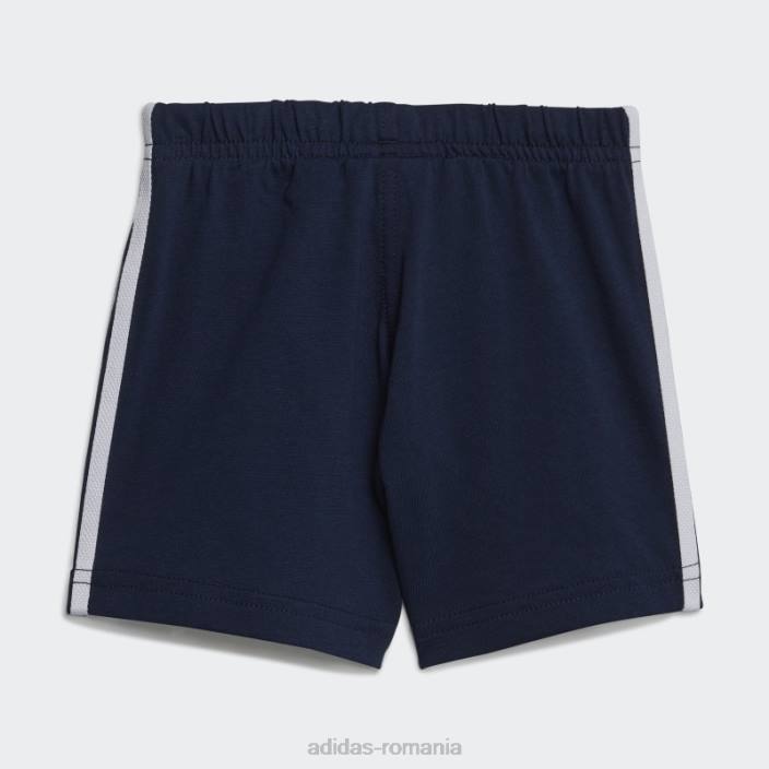 Adidas set tricou cu pantaloni scurți trifoil de noapte indigo copii noapte indigo/alb 2JBN19073