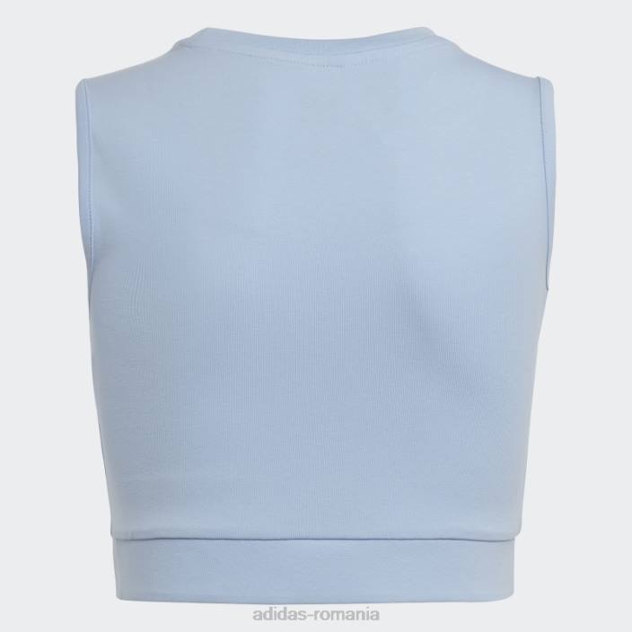 Adidas top crop cu imprimeu grafic albastru zori copii zori albastre 2JBN12074