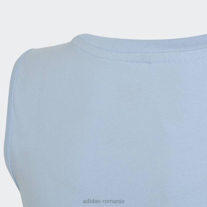 Adidas top crop cu imprimeu grafic albastru zori moda copii zori albastre 2JBN19172