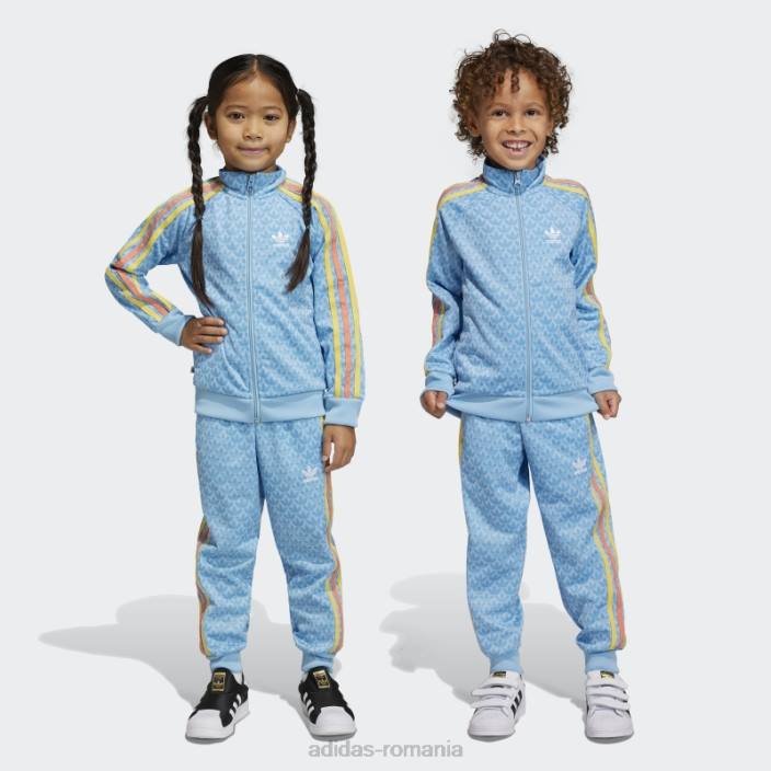 Adidas trening cu imprimeu monogramă albastru copii albastru/albastru deschis 2JBN11882