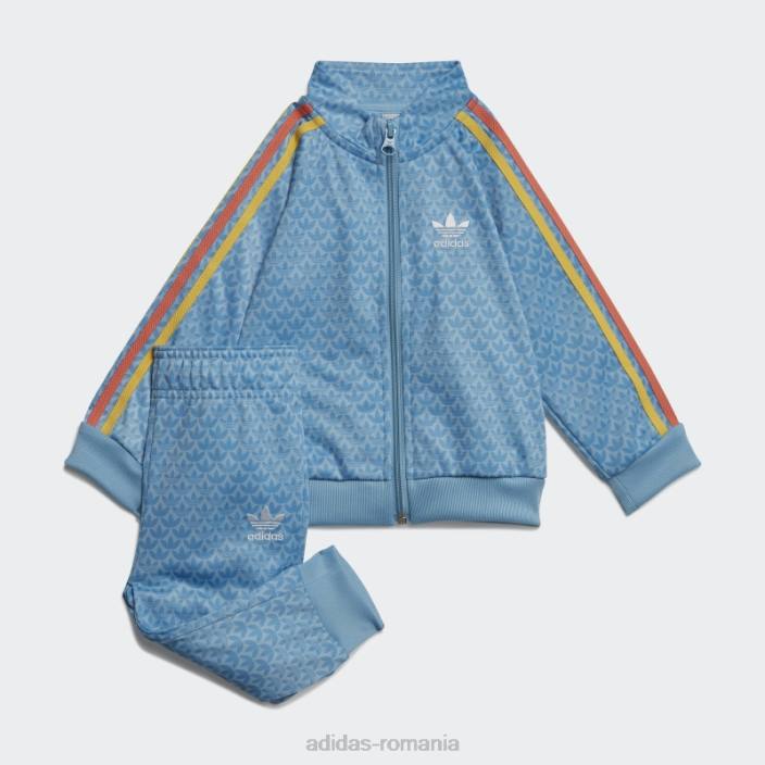 Adidas trening cu imprimeu monogram albastru deschis copii albastru/albastru deschis 2JBN11874