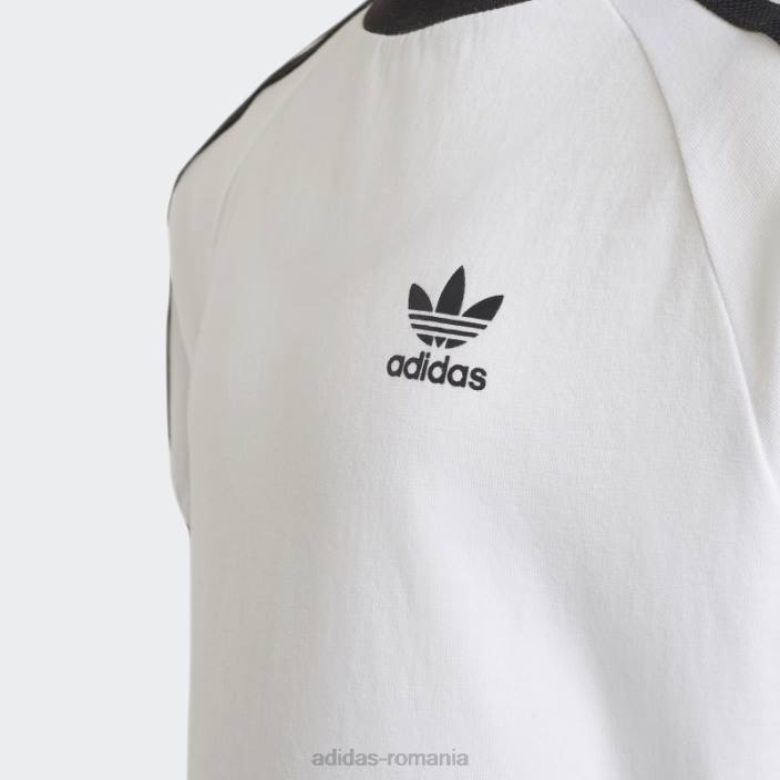 Adidas tricou adicolor alb cu 3 dungi copii alb 2JBN11962