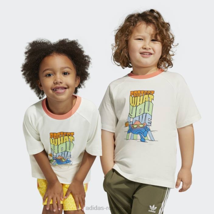 Adidas tricou alb cu imprimeu grafic copii alb 2JBN11692