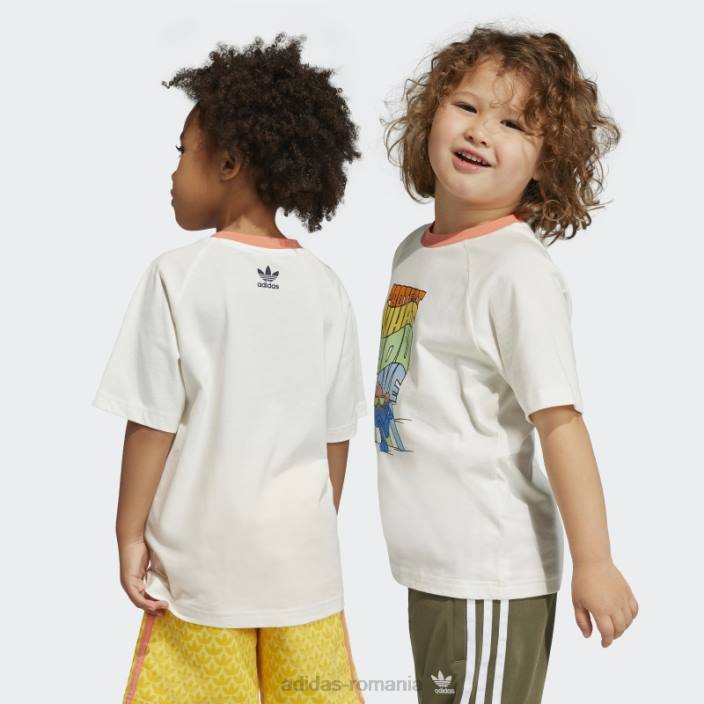 Adidas tricou alb cu imprimeu grafic copii alb 2JBN11692