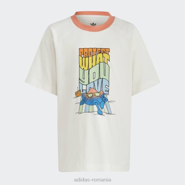 Adidas tricou alb cu imprimeu grafic copii alb 2JBN11692