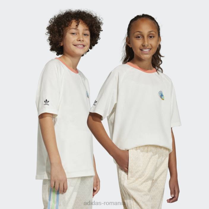 Adidas tricou alb cu imprimeu grafic copii alb 2JBN19061