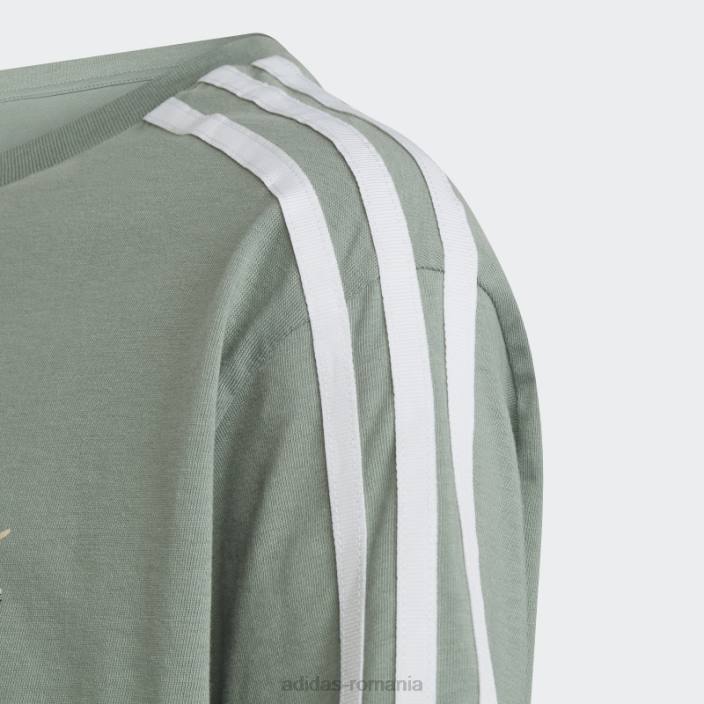 Adidas tricou crop cu imprimeu animal verde argintiu copii verde argintiu 2JBN11675