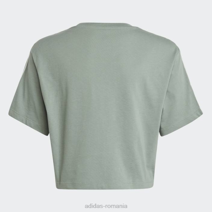 Adidas tricou crop cu imprimeu animal verde argintiu copii verde argintiu 2JBN18290