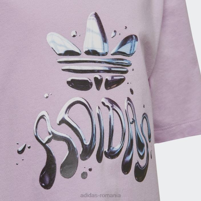 Adidas tricou cu logo grafic liliac copii liliac 2JBN19222