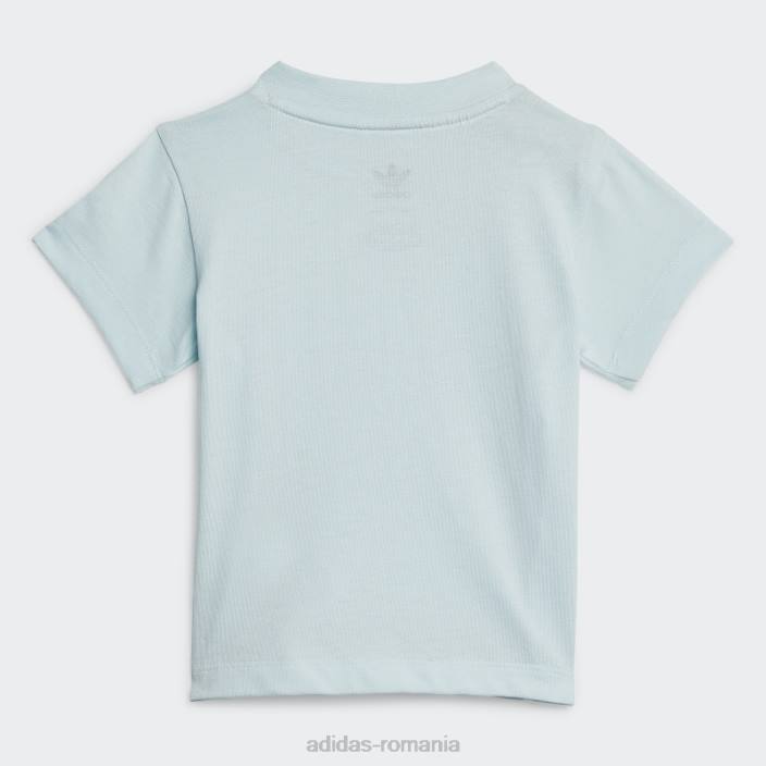 Adidas tricou cu trefoil albastru copii albastru alb 2JBN18857