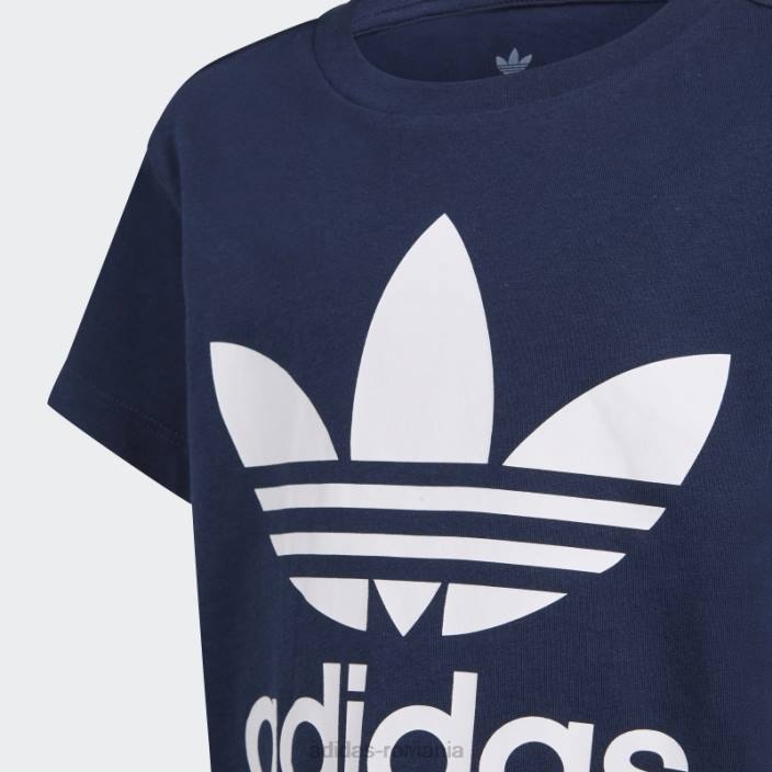 Adidas tricou cu trefoil bleumarin copii bleumarin/alb 2JBN3437