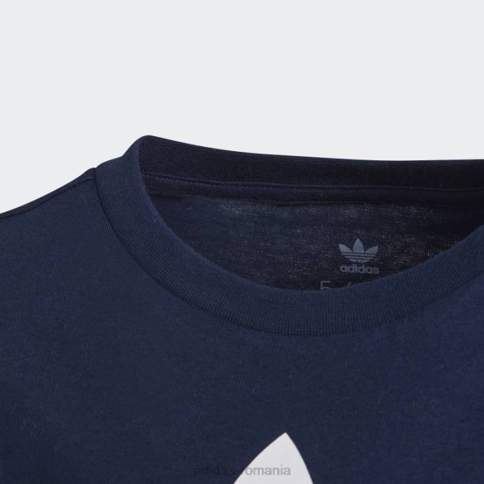 Adidas tricou cu trefoil bleumarin copii bleumarin/alb 2JBN3437